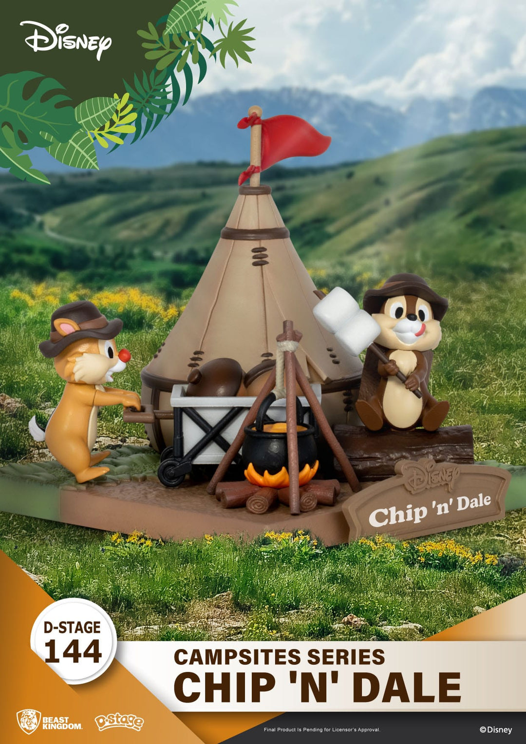 Disney D-Stage Campsite Series PVC Diorama Chip & Dale 10 cm. Mint In Sealed Box (MISB)!