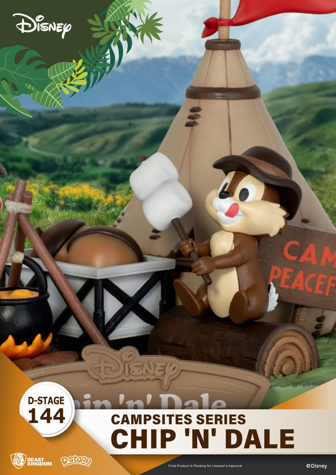 Disney D-Stage Campsite Series PVC Diorama Chip & Dale 10 cm. Mint In Sealed Box (MISB)!
