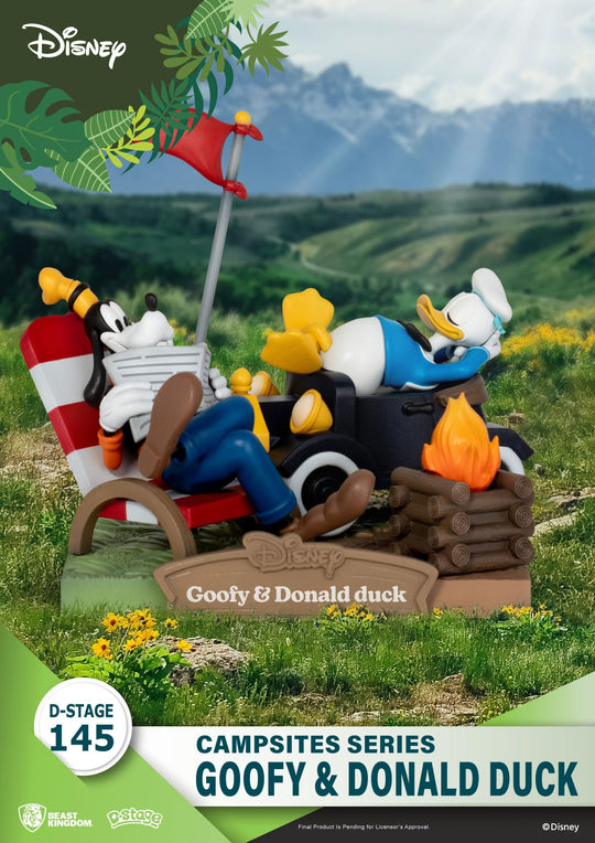 Disney D-Stage Campsite Series PVC Diorama Goofy & Donald Duck 10 cm. Mint In Sealed Box (MISB)!