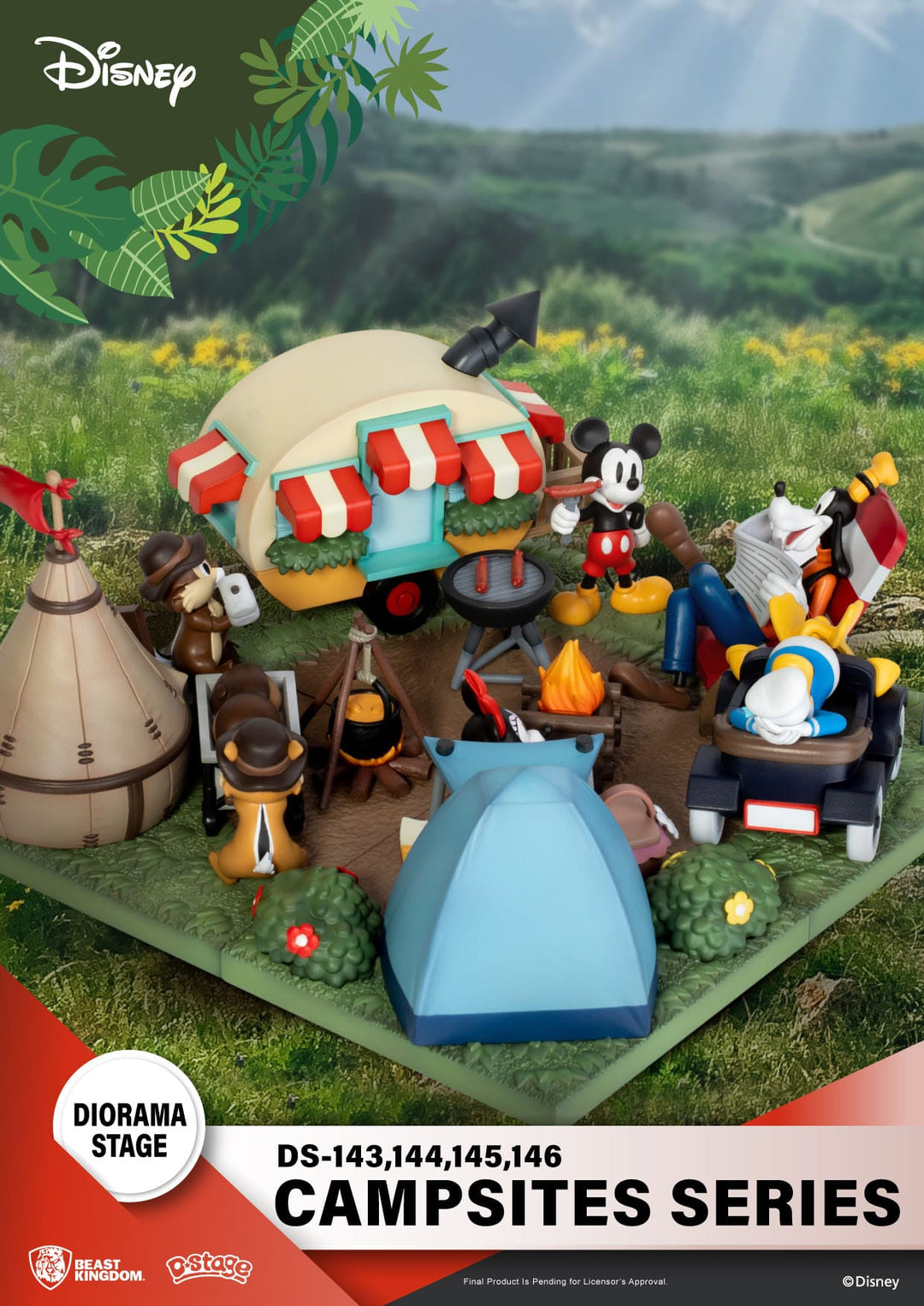 Disney D-Stage Campsite Series PVC Diorama Goofy & Donald Duck 10 cm. Mint In Sealed Box (MISB)!