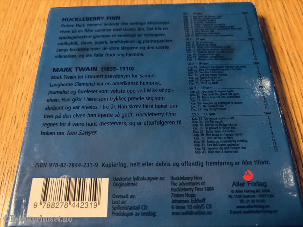 Huckleberry Finn. 2000. Lydbok på CD.