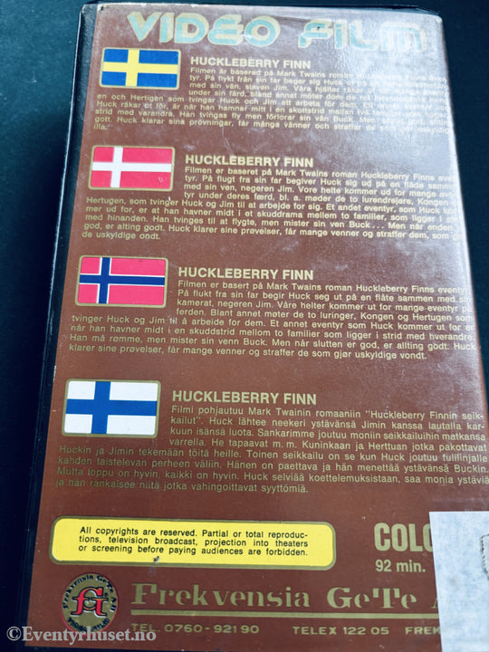 Huckleberry Finn (Mark Twain, 1980-tallet). VHS Big Box