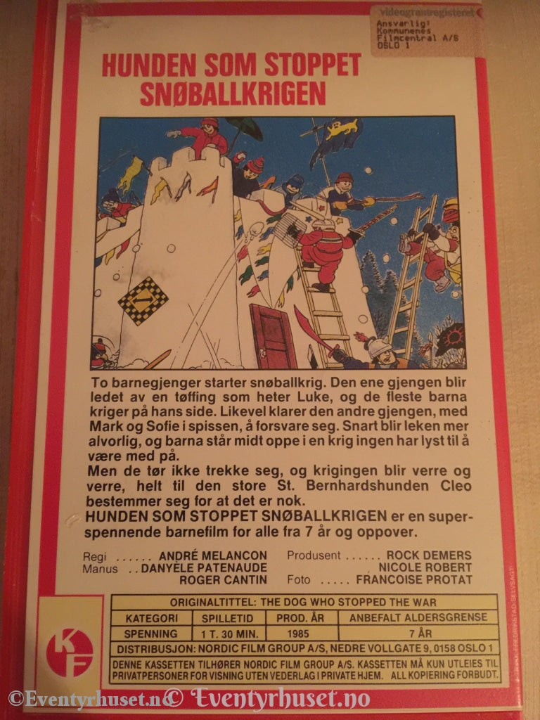 Hunden Som Stoppet Snøballkrigen. Vhs Big Box.
