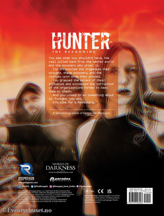 Hunter: The Reckoning 5th Edition RPG book Game Core Rulebook *Englische Version* Games