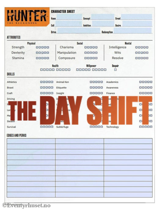 Hunter: The Reckoning 5th Edition RPG Journal Expanded Character Sheet Journal *Englische Version* Games