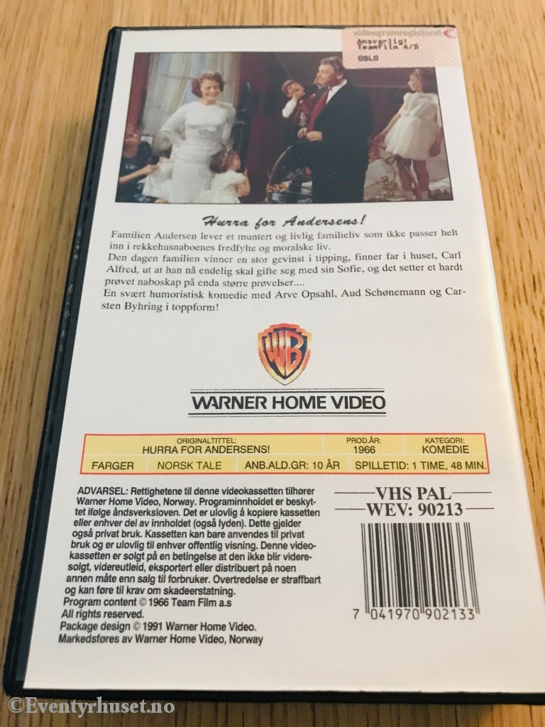 Hurra For Andersens! 1966. Vhs. Vhs