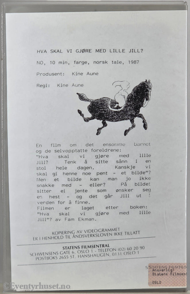 Hva skal vi gjøre med lille Jill? (1975). VHS Big Box.