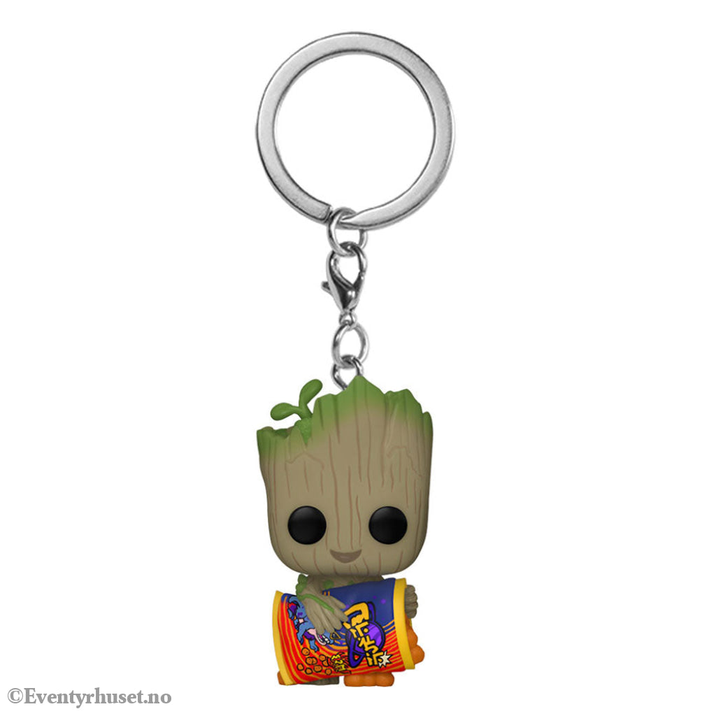 I Am Groot POP! Vinyl Keychains 4 cm Groot w/ Cheese Puffs Display (12) Fashion & Accessories