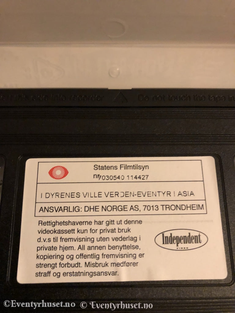 I Dyrenes Ville Verden. Eventyret I Asia. 1994. Vhs. Vhs