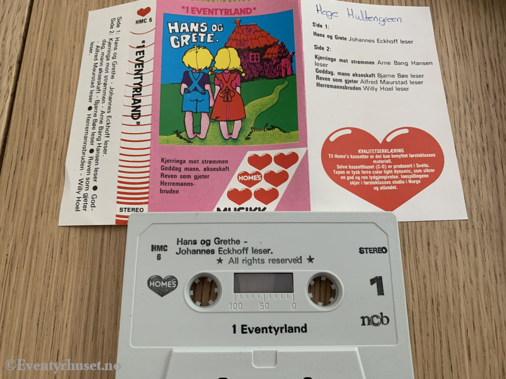 «I Eventyrland» Hans Og Grete Mfl. (Homes Musikk). Kassett. Kassettbok