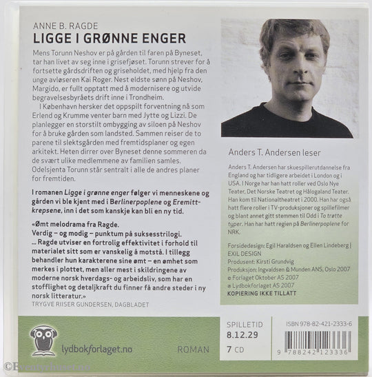 I skygge i grunne enger – Anne B Ragde . Lydbok på CD.