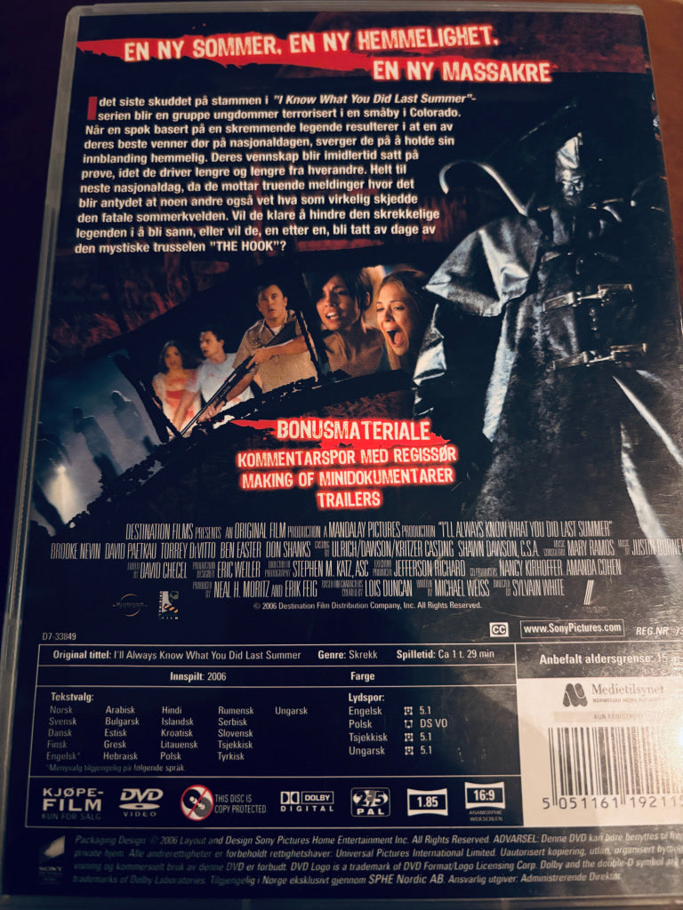 I'll Always Know What You Did Last Summer. DVD.