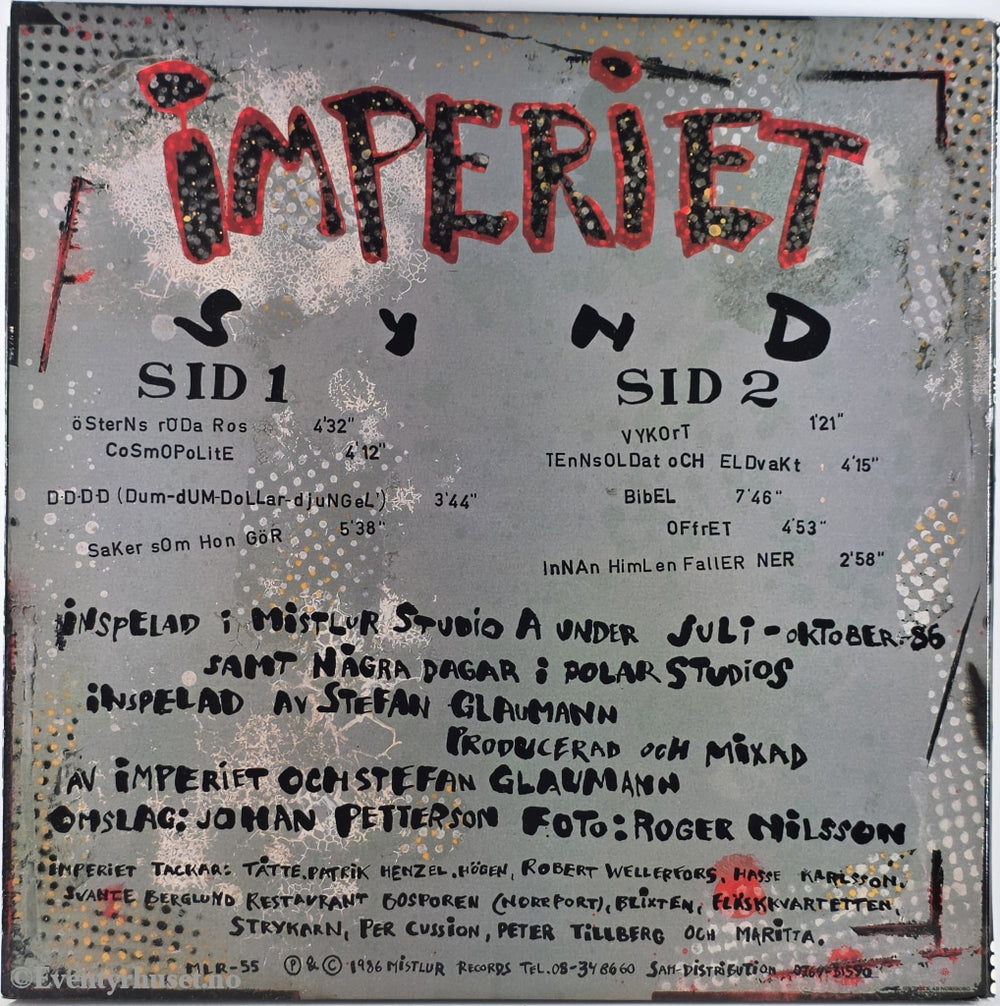 Imperiet. 1986. Synd . LP.