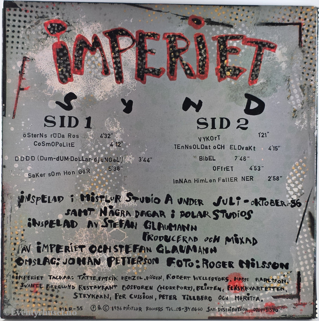 Imperiet. 1986. Synd . LP.