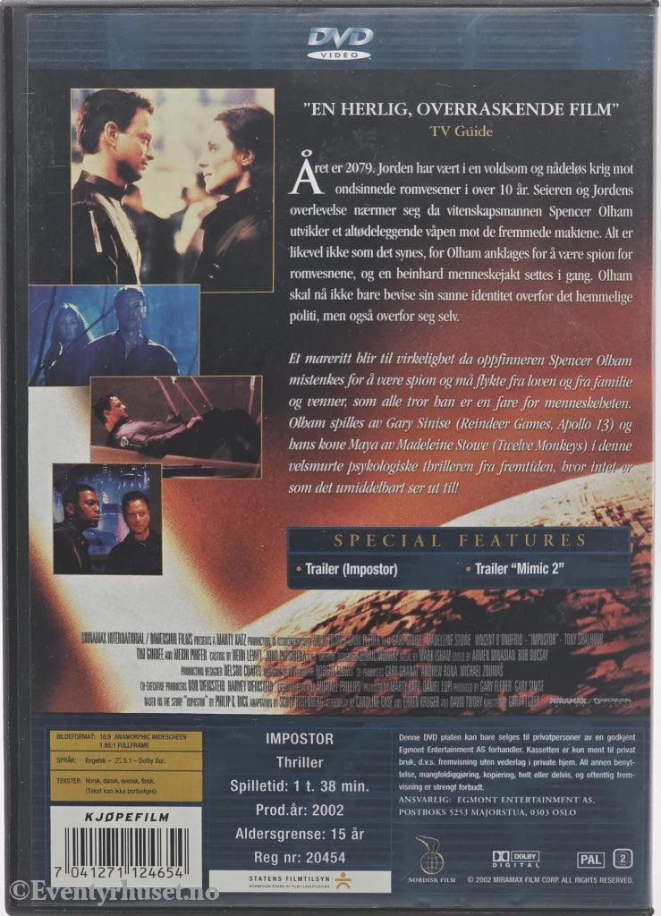 Impostor. 2001. DVD.