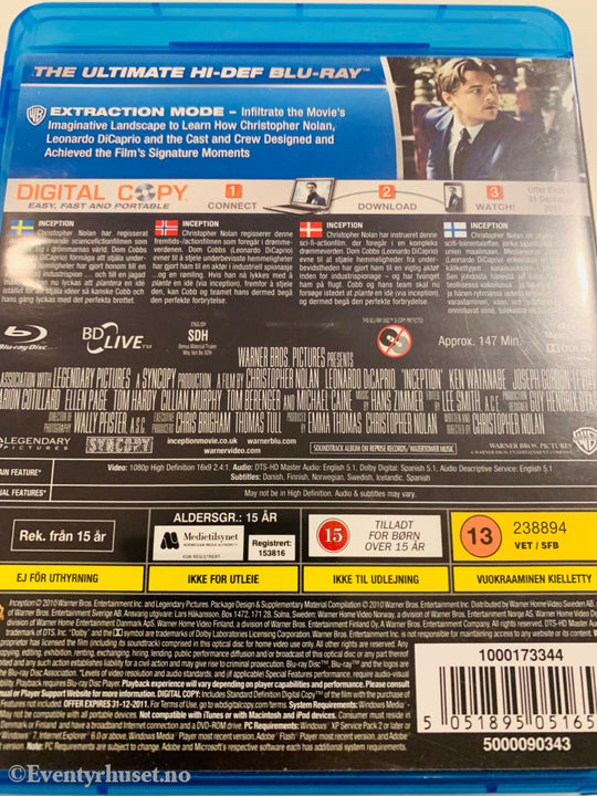 Inception. Blu-Ray. Blu-Ray Disc