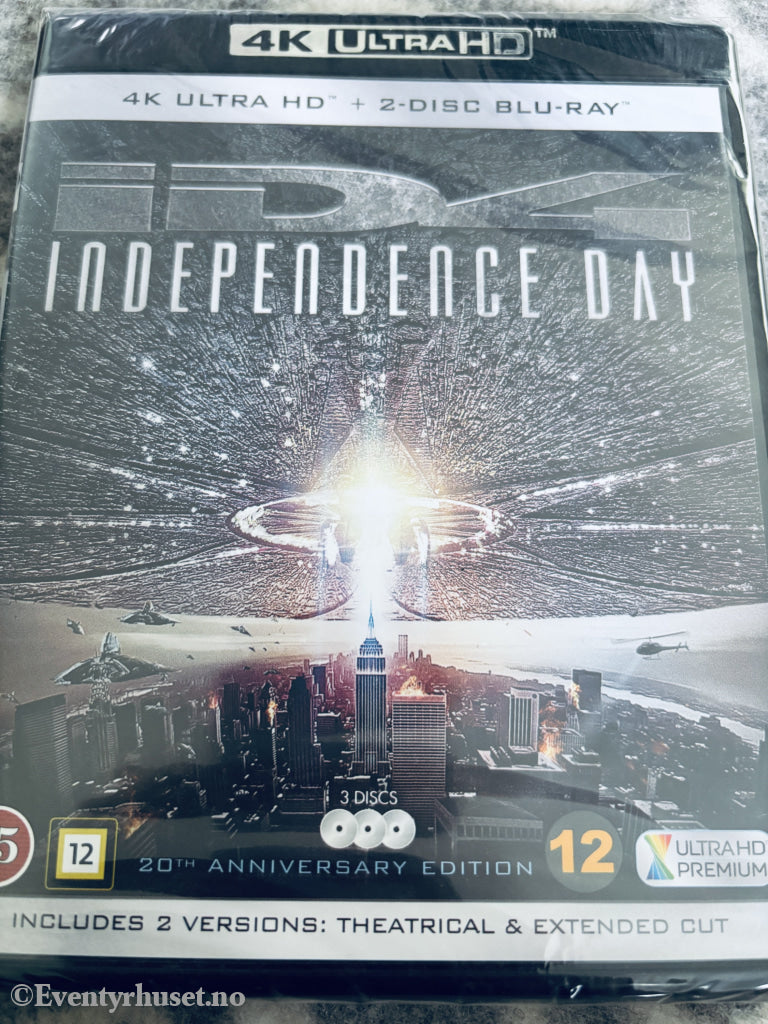 Independence Day (20th Anniversary Edition). 1996. 4K Ultra HD + Blu-ray.