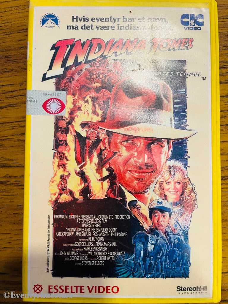 Indiana Jones Og De Fordømtes Tempel. 1984. Vhs Big Box. Box