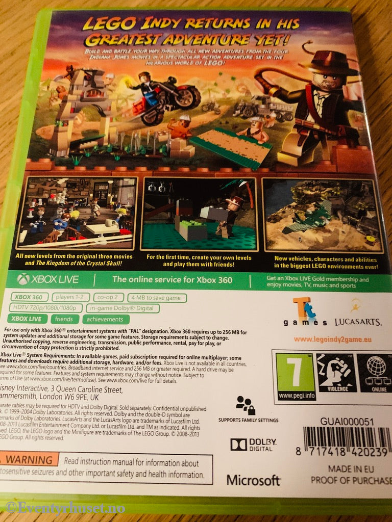 Indiana Jones - The Adventure Continues (Lego). Xbox 360 Classics.