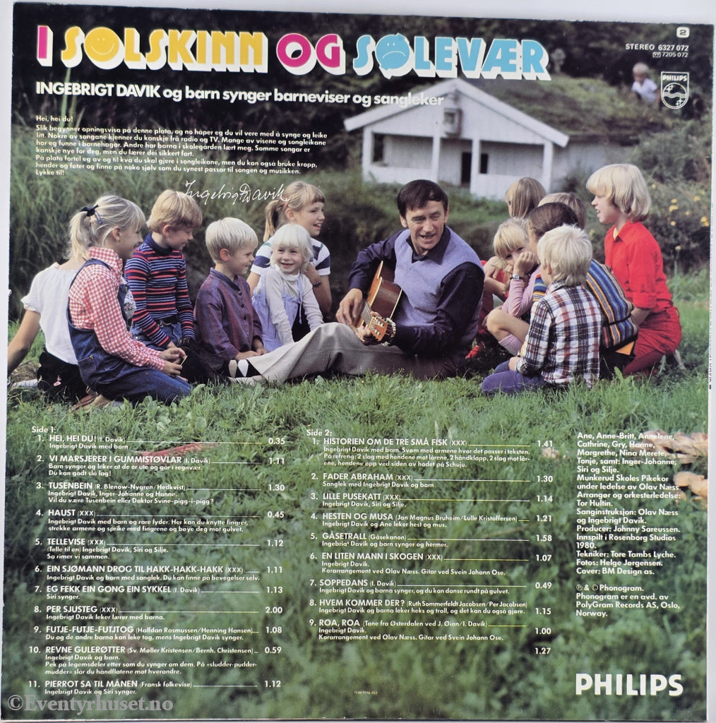 Ingebrigt Davik. Årstall Ukjent. I Solskinn Og Soleivær. LP.