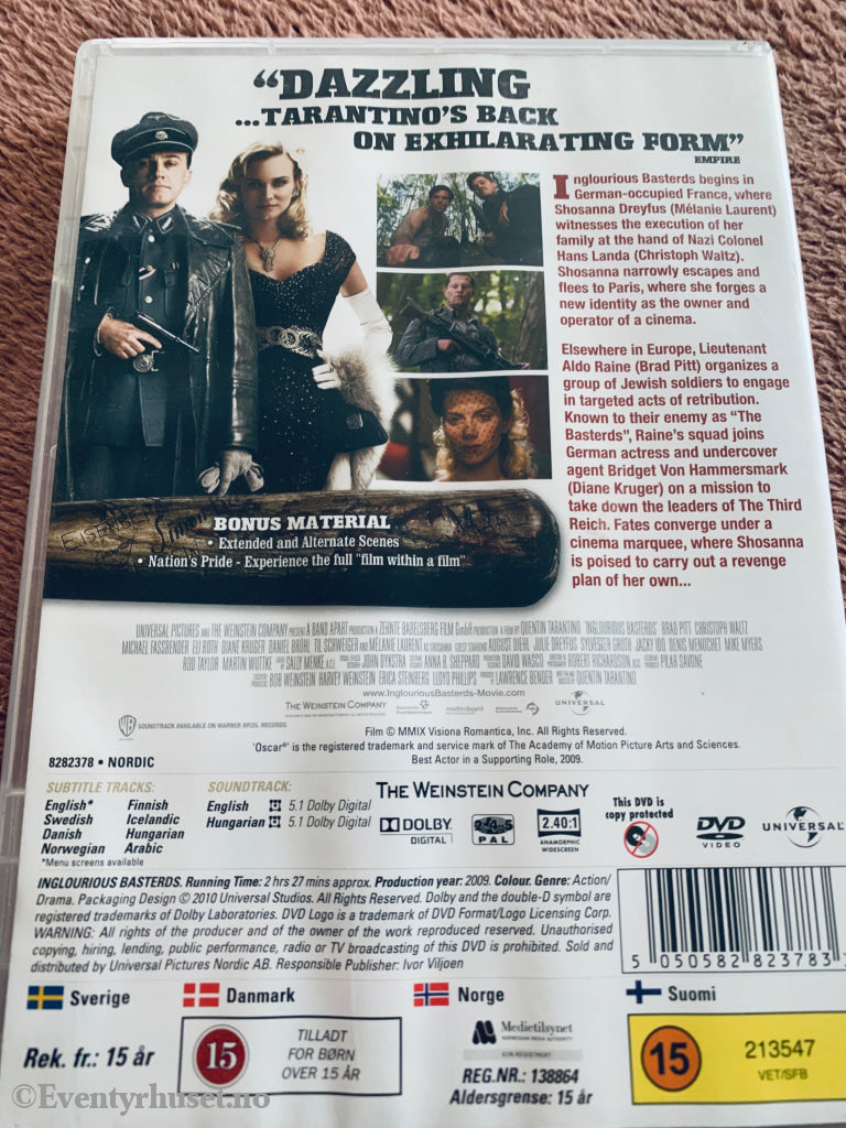 Inglourious Basterds (2009). DVD.
