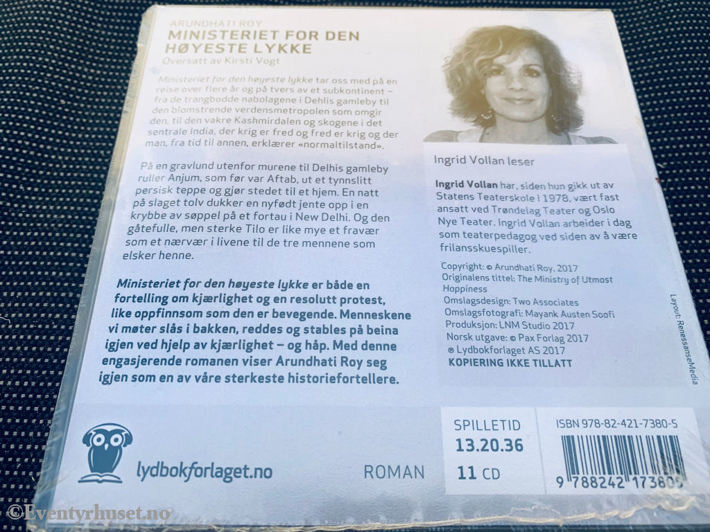 Ingrid Vollan - Ministeriet For Den Høyeste Lykke. Lydbok På 11 Cd. Ny I Plast!