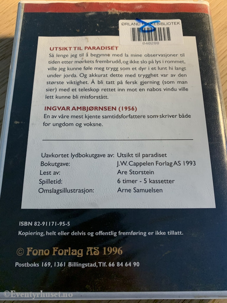 Ingvar Ambjørnsen. 1996. Utsikt Til Paradiset. Lydbok På 5 Kassetter. Kassettbok