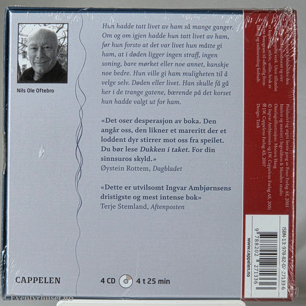 Ingvar Ambjørnsen (2001). Dukken i taket. Lydbok på CD. Ny i plast!