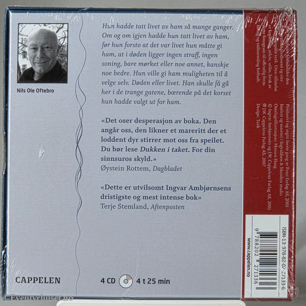 Ingvar Ambjørnsen (2001). Dukken i taket. Lydbok på CD. Ny i plast!
