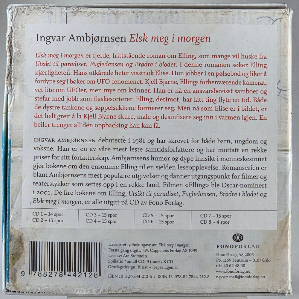 Ingvar Ambjørnsen 2005 Elsk meg i morgen. Lydbok på CD. Lydbok