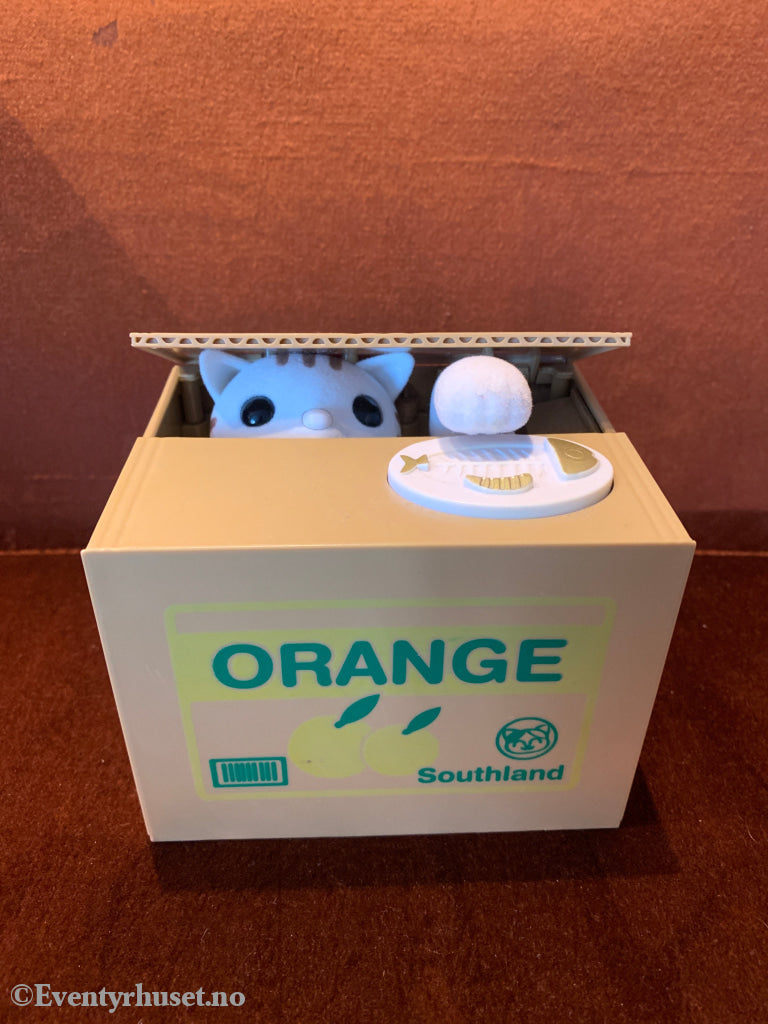 Interaktiv sparebøsse – katt i eske.