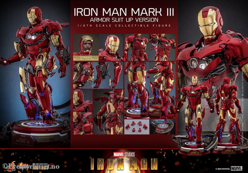 Iron Man Movie Masterpiece Diecast Action Figure 1/6 Iron Man Mark III (Armor Suit Up Version) 32 cm Toys