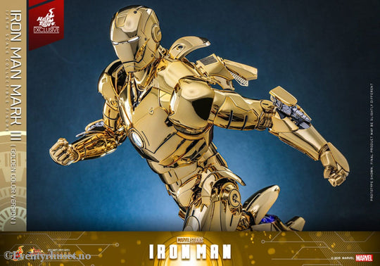 Iron Man Movie Masterpiece Diecast Action Figure 1/6 Iron Man Mark III (Gold Color Version) Hot Toys Exclusive 33 cm