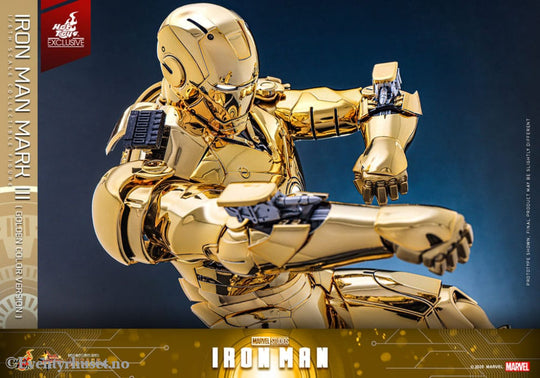 Iron Man Movie Masterpiece Diecast Action Figure 1/6 Iron Man Mark III (Gold Color Version) Hot Toys Exclusive 33 cm
