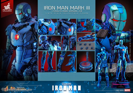 Iron Man Movie Masterpiece Diecast Action Figure 1/6 Iron Man Mark III (Stealth Mode Ver.) 2.0 Hot Toys Exclusive 33 cm