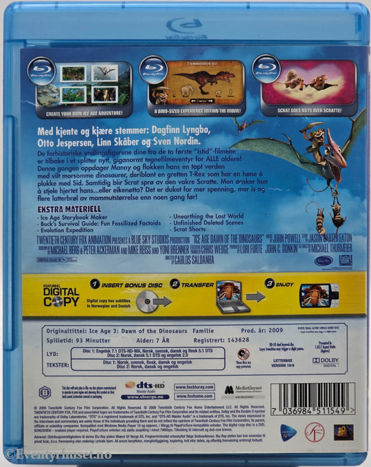 Istid 3 – Dinosaurene kommer (2009) . Blu-ray.