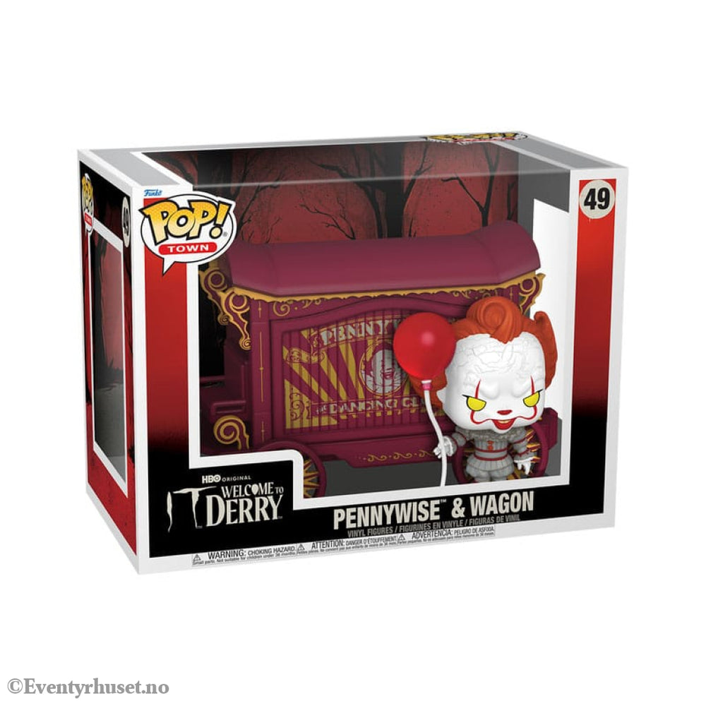 It-Welcome to Derry POP! Town Vinyl Figure Pennywise & Wagon 9 cm Collectibles