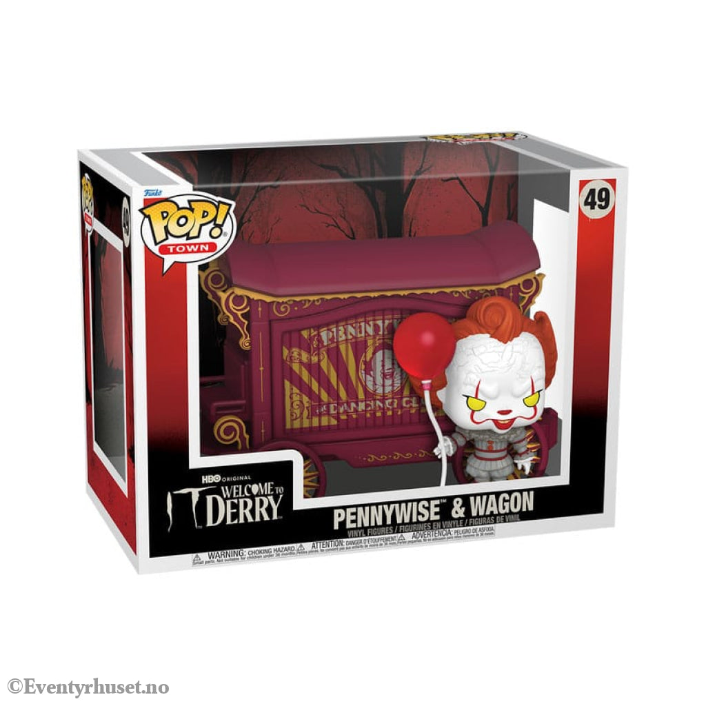 It-Welcome to Derry POP! Town Vinyl Figure Pennywise & Wagon 9 cm Collectibles