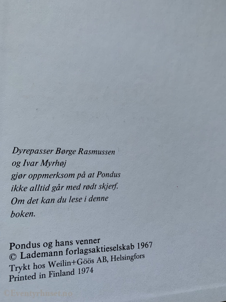 Ivar Myrhøj. 1967. Pondus Og Vennene Hans. Fortelling