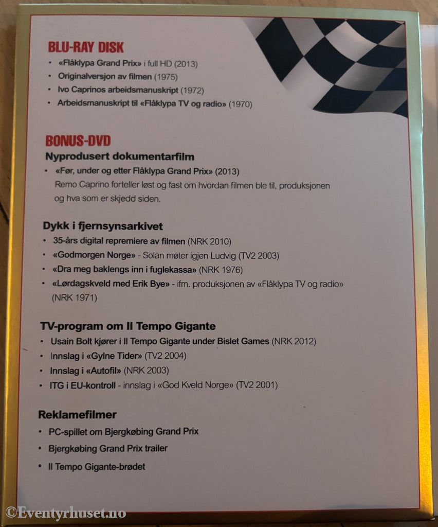 Ivo Caprino. 1975/13. Flåklypa Grand Prix. Limited Edition. 2 disk utgave. Blu Ray + DVD. Blu ray Disc