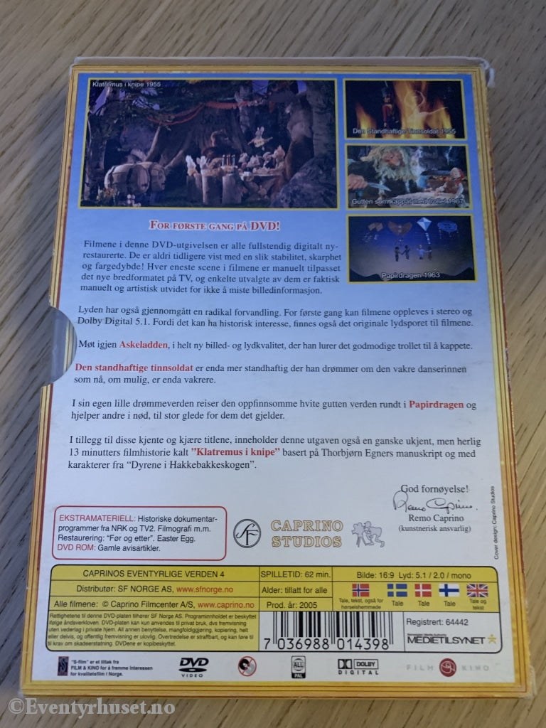 Ivo Caprino. Caprinos Eventyrlige Verden 4. 2005. Dvd. Dobbeldisk Slipcase. Dvd