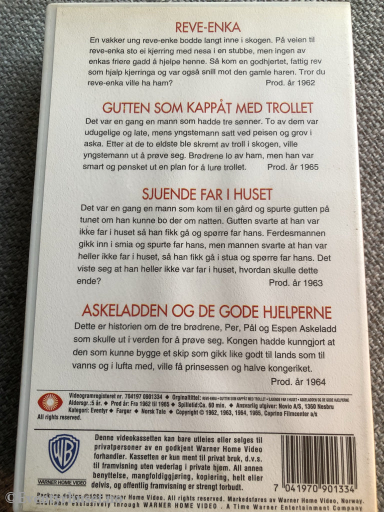 Ivo Caprino´s Beste. Askeladden Og De Gode Hjelperne. Vhs. Vhs