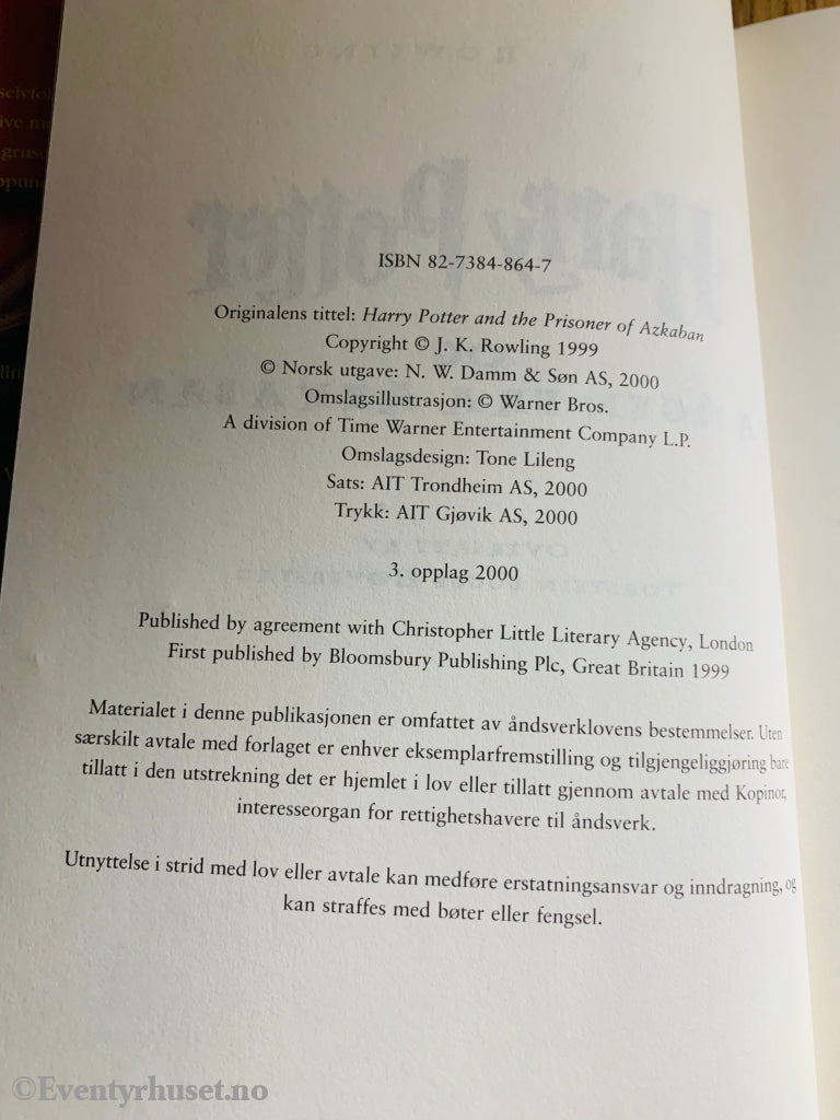 J. K. Rowling. 1999/00. Harry Potter Og Fangen Av Azkaban. Fortelling