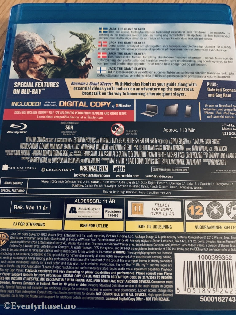 Jack The Giant Slayer. Blu Ray. Blu-Ray Disc