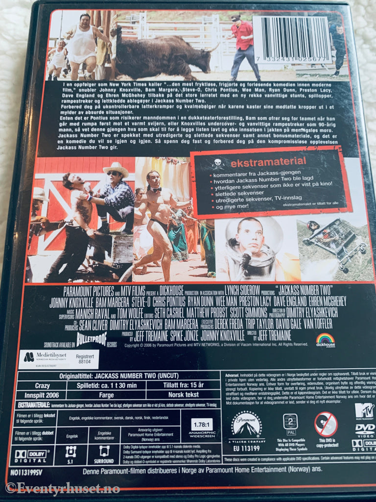 Jackass Number Two (2006). DVD.
