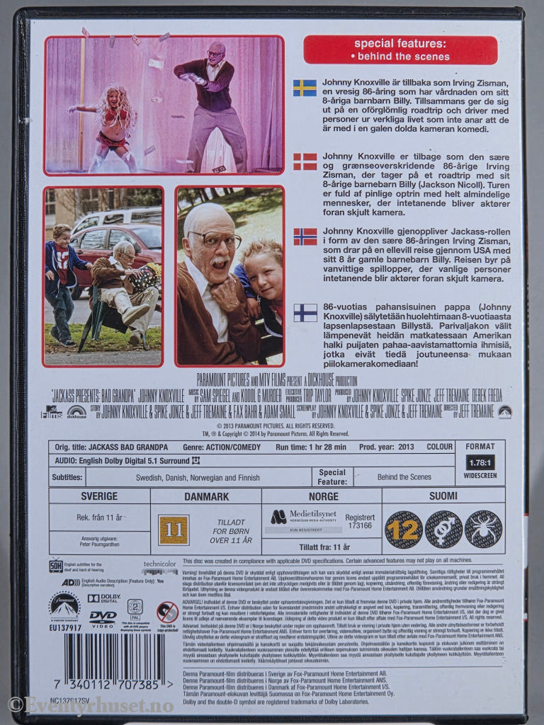 Jackass Presents: Bad Grandpa (2013). DVD.