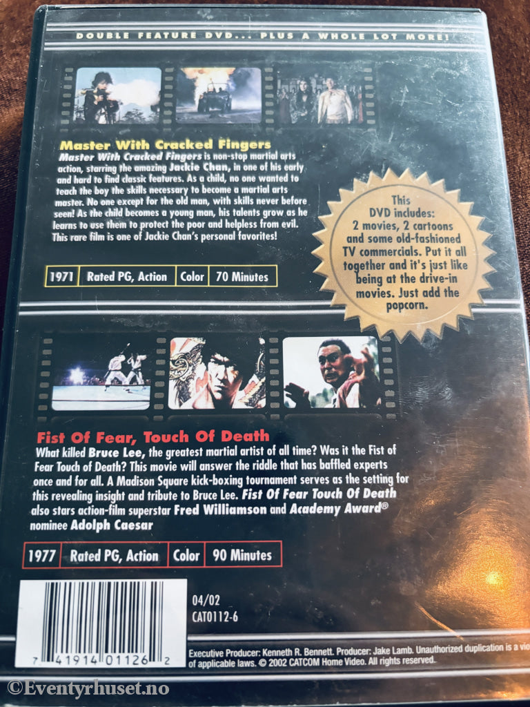 Jackie Chan: Master with Cracked Fingers / Bruce Lee: Fist of Fear, Touch of Death (Double Feature). DVD.