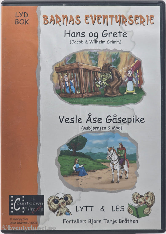 Jacob & Wilhelm Grimm / Asbjørnsen & Moe. 2005. Hans og Grete / Vesle Åse Gåsepike. Lydbok på CD. Dorling Kindersley / Egmont Film