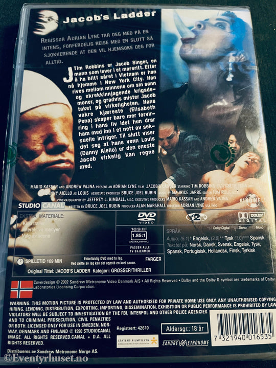 Jacobs Ladder. 2003. Dvd. Ny I Plast! Dvd