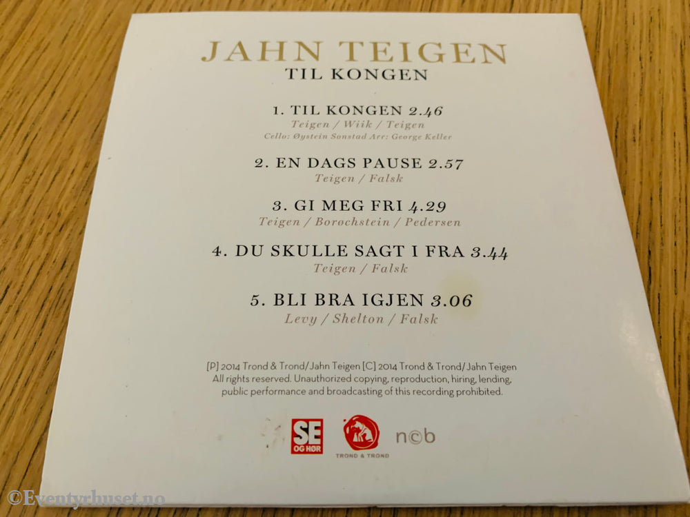 Jahn Teigen - Til Kongen. Cd Slipcase.